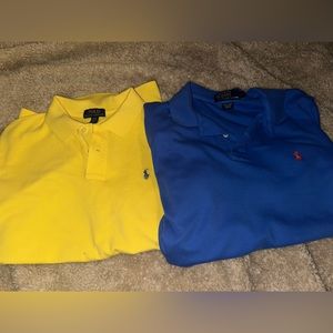 Ralph Lauren Polo Bundle ~ 1 Yellow Polo XL ~ 1 Blue Polo L
